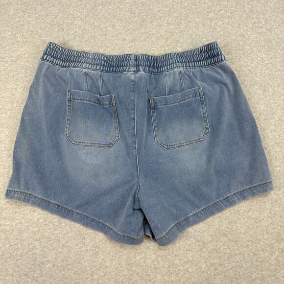 Lane Bryant Denim Short Sz 16 Blue Pull-On Stretch High Rise Plus Light Wash - Picture 7 of 12